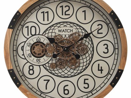 Royal Round Wooden moving cogs wall clock Cheap