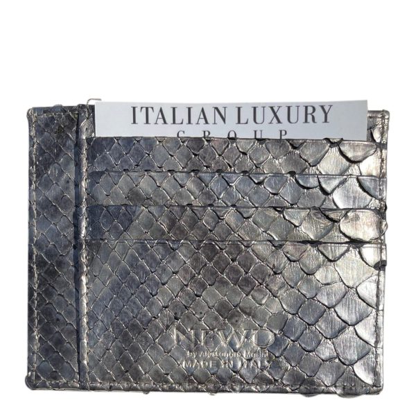 Python Credit Card Holder Antique Silver Finished Online now