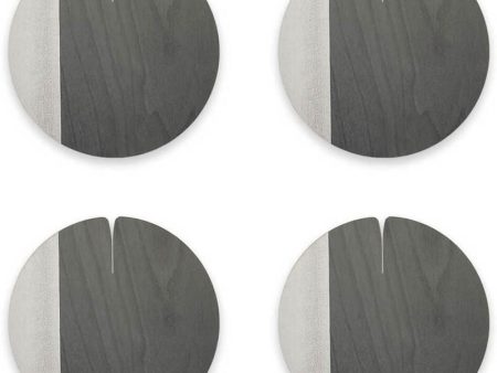 Lignis Nelumbo Coaster Large Set Of 4, Cold Grey Sale