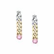 Chiara Ferragni Chain Collection Pink Stone Gold Earrings Hot on Sale