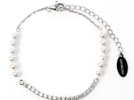 Georgini Oceans Whitehaven Freshwater Pearl Tennis Bracelet 16cm +4cm Fashion