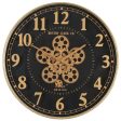 Boston Gold Round Moving Cogs Wall Clock Gold w Black Online Hot Sale