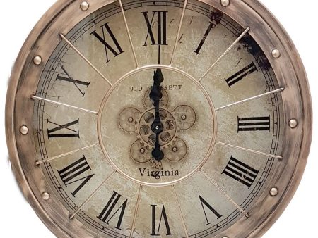 Basset Round 80cm Moving Cogs Wall Clock - Copper Online Sale