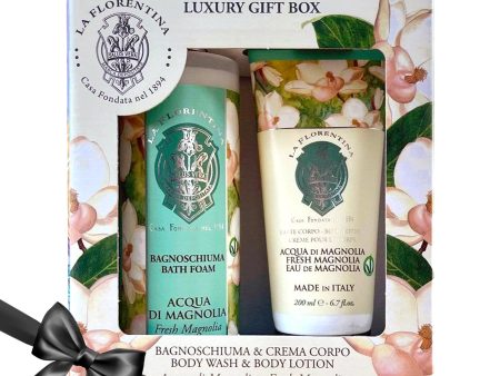 Gift Set La Florentina Bath Foam 500ml - 200ml Body Lotion Magnolia Online Sale