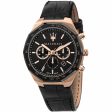 Maserati Stile Black Chronograph Watch Rose Gold Online Sale