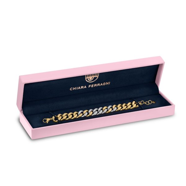 Chiara Ferragni Chain Collection Big Chain Gold Bracelet Hot on Sale