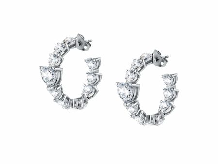 Chiara Ferragni Diamond Heart White Heart Hoop Earrings Sale