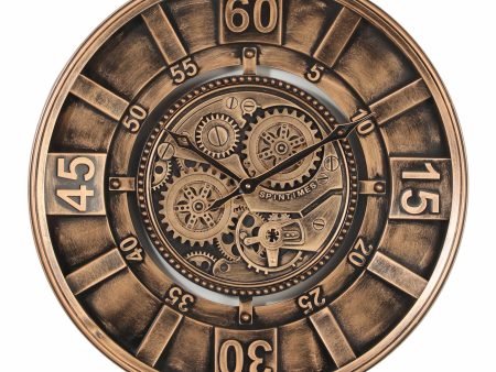 Ascam Round Industrial  Moving Cogs Wall Clock on Sale