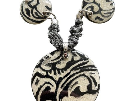 Antonella Piacenti Black Lava Necklace Pendant 925 Silver Supply