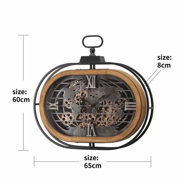 Colombo Oval Moving Cogs Wall Clock For Cheap