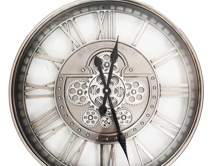 The Kensington Round Industrial Moving Cogs Wall Clock on Sale