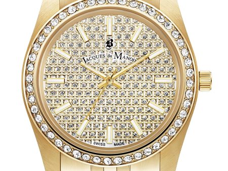 Jacques du Manoir Swiss-Made Inspiration Glamour 34mm Women s Gold Luxury Watch Online Sale