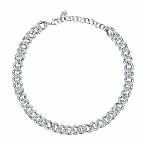 Chiara Ferragni Chain Collection Full Pave Necklace on Sale