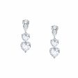 Chiara Ferragni Diamond Heart White Tri-stone Earrings For Discount