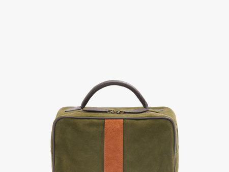 My Style Bags Berkeley Twin Deluxe Toiletry Travel Bag in Green Orange Stripe for Men For Cheap