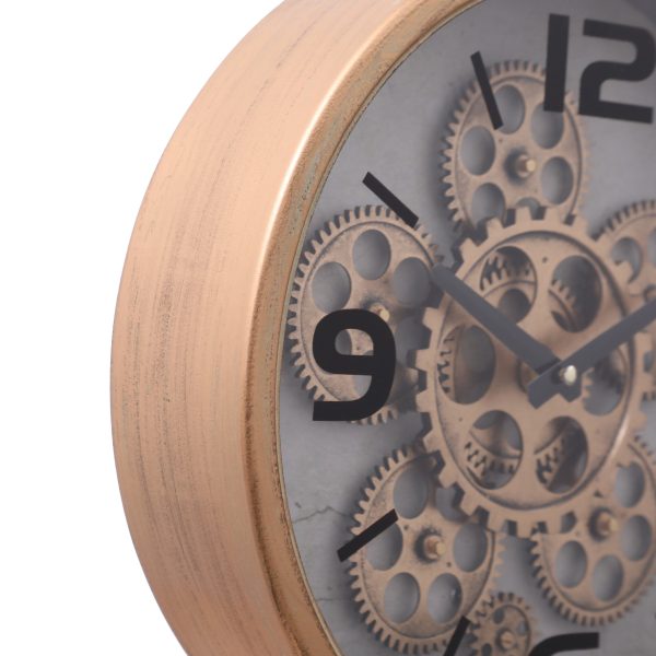 Kia Free Standing Industrial Moving Cogs Desk Clock - Gold Online