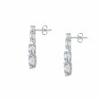 Chiara Ferragni Diamond Heart White Tri-stone Earrings For Discount