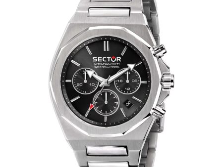 Sector 960 Chronograph Black Dial Silver Watch For Discount