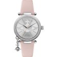 Vivienne Westwood Orb Pastelle Watch Pale Pink Leather Strap Silver Case With Swarovski Charm Online now